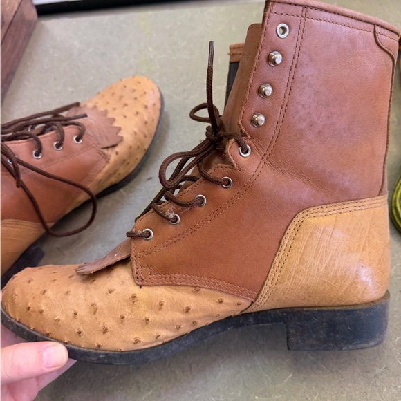 Ariat Two-Tone Leather Lace-Up Boots